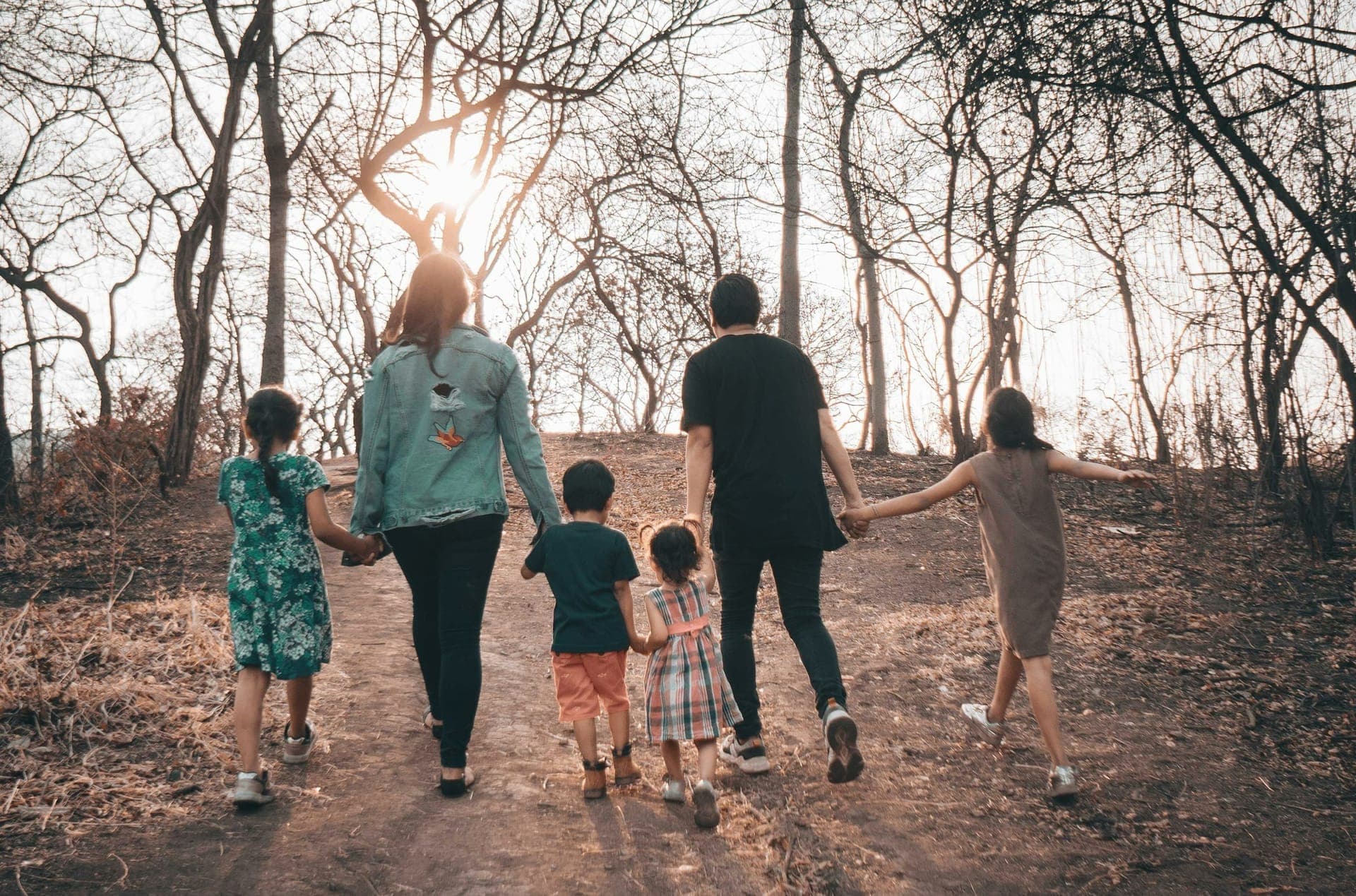 Family enjoying nature